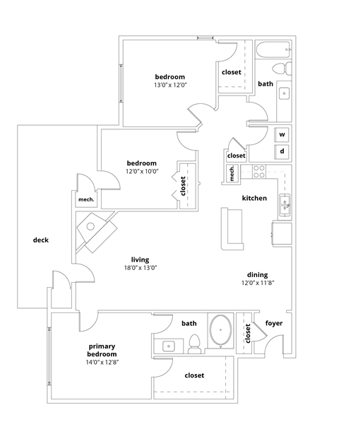 C1 Floor Plan at Appling Lakes, Cordova, 38016